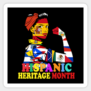 Hispanic Heritage Month Shirt For Women Latin Countries Flags Proud Spanish Speaking American Sticker